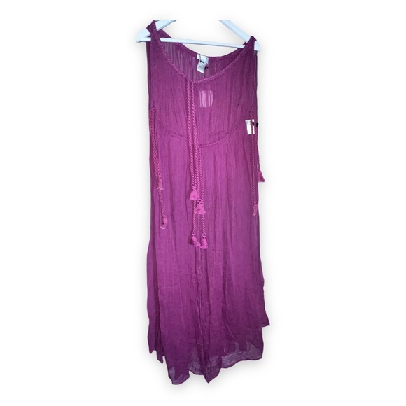 NEW Miguelina Womens Juno Tassel Tie Dress in Magic Magenta Maxi Dress Size S - Picture 2 of 11